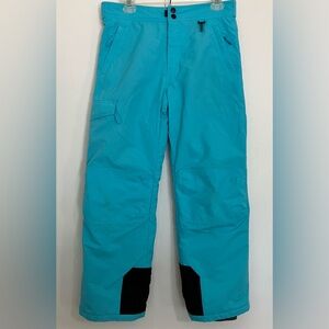 Slalom Girls Snow Ski Pants Insulated Nylon Pocket Blue Size XL 14-16 Youth